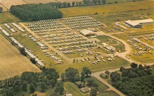 Elkhart Indiana Aerial View Of Elkhart Kampground Color Photochrome PC U3593