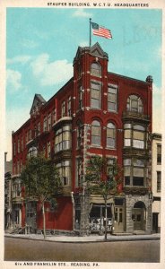 Staufer Building W. C. T. U. Headquarters Reading Pennsylvania PA Postcard