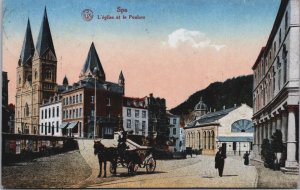 Belgium Spa L'Eglise et le Pouhon Vintage Postcard C048