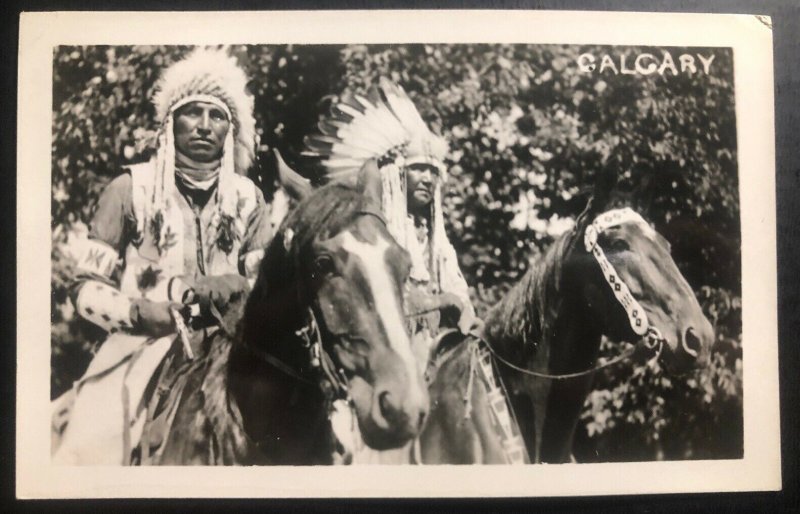 Mint Canada RPPC Postcard Native American Indian Calgary Stampede Blackfoot N 