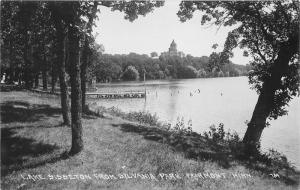 Fairmont Minnesota~Lake Sisseton from Sylvania Park~Docks in Water~c1930s RPPC
