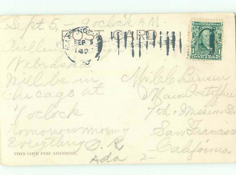 Pre-Linen Comic MAN WITH HIS SUITCASE WALKS TO TRAIN AB9241