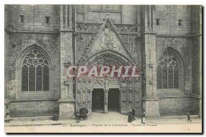 Old Postcard Quimper Facade of the Cathedral