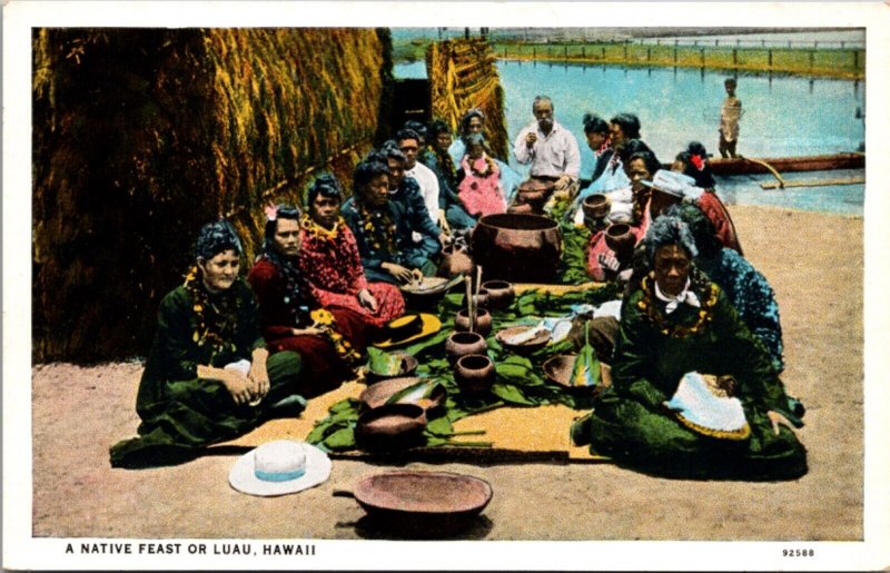 Postcard Native Feast or Luau, Hawaii