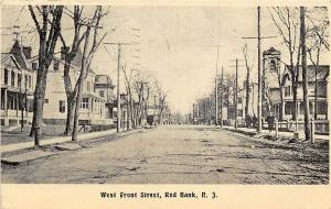 West Front Street Scene Red Bank New Jersey 1910 postcard