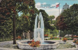 MILWAUKEE, Wisconsin, 1930-1940s; The Fountain, National Soldiers' Home