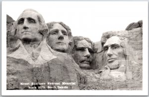 Mount Rushmore National Memorial Black Hills South Dakota SD Real Photo Postcard