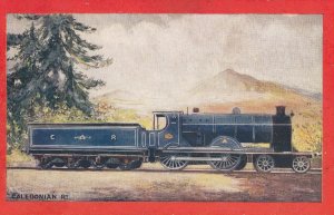 Caledonian Railway 4-4-0 Train Vintage Scottish Painting Postcard