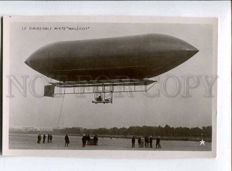 415306 FRANCE Aviation airship dirigible Malecot Vintage photo postcard