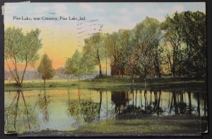 Pine Lake, IN - near Cemetery - 1910 Flag Cancel