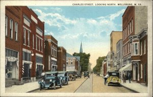 Wellsburg West Virginia WV Street Scene c1920s Postcard