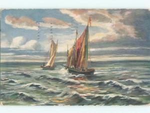 Divided-Back BOAT SCENE Great Nautical Postcard AB0327