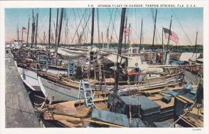 Florida Tarpon Springs Sponges Fleet In Harbor 1933