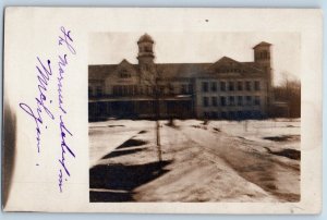 Mt. Pleasant Michigan MI Postcard RPPC Photo Central State Normal School c1910's