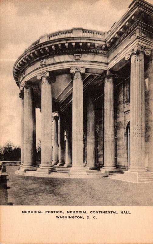 Washington D C Memorial Continental Hall Memorial Portico Albertype