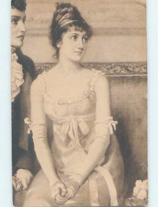 Pre-1907 risque PRETTY GIRL WITH THEIR SHOULDERS WEARING HAIR UP HL4199