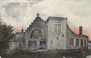 J60/ Frankfort Kansas Postcard c1910 Presbyterian Church Building 303