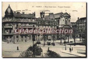 Old Postcard Nancy Place Saint-Jean Protestant Temple