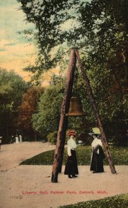 Vintage Postcard 1912 Liberty Bell Palmer Park Detroit Michigan MI Attraction