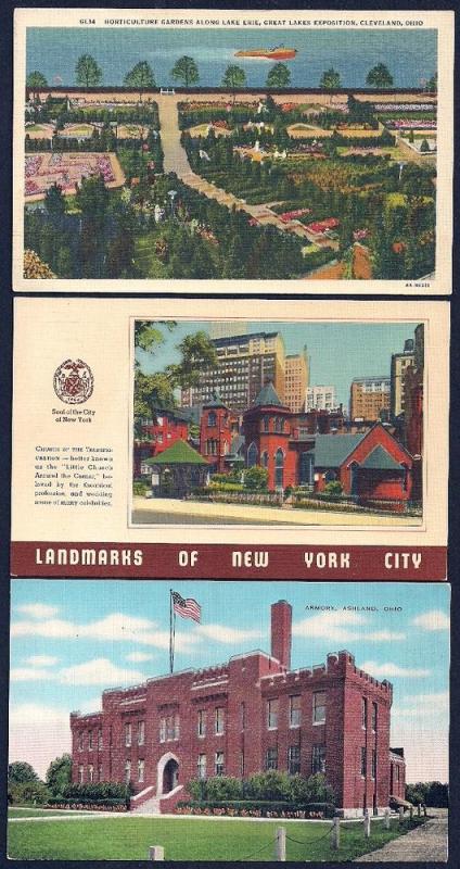 Twelve (12) different 1940's (or earlier) postcards UNUSED