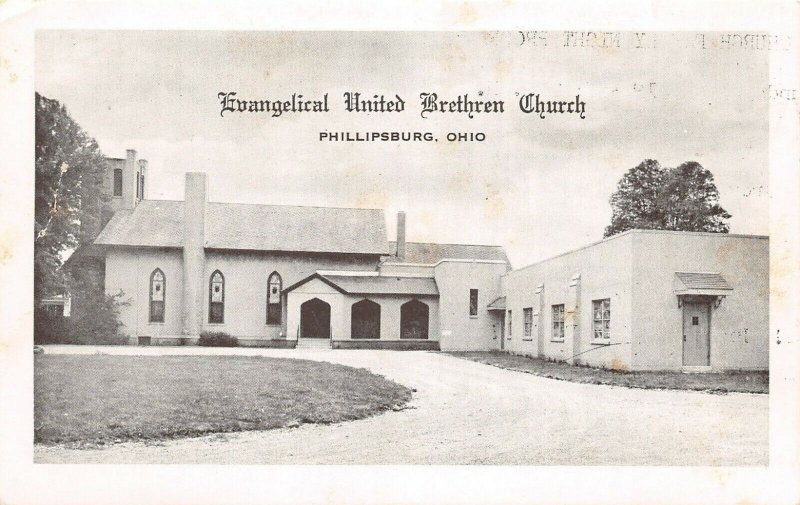 F52/ Phillipsburg Ohio Postcard c1940s Evangelical Brethren Church