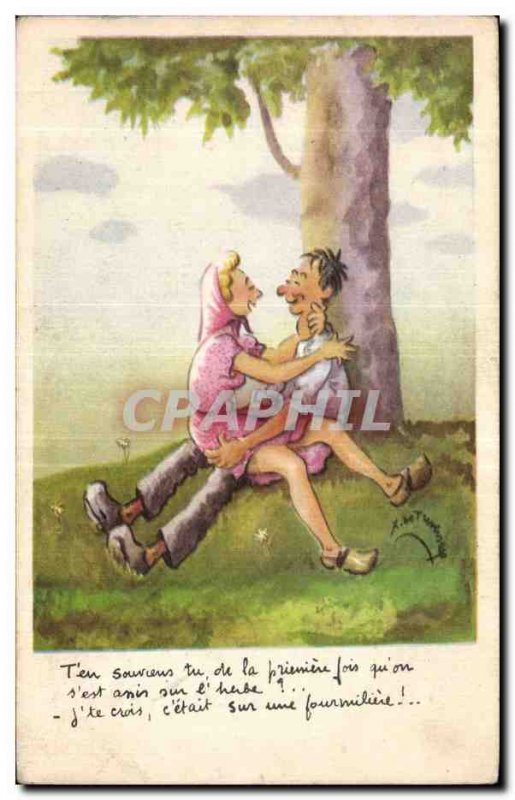 Humor - Illustration - couples - Old Postcard