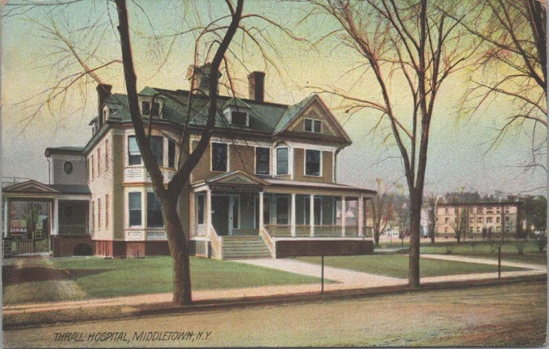 Postcard Thrall Hospital Middletown NY 1910