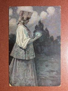 Antique Russian postcard 1909s SOLOMKO Pearl of Creation Glowworm Noble woman