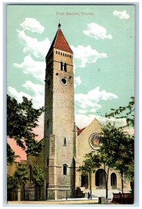 c1910 View of First Baptist Church Antique Unposted Witt Bros. Postcard