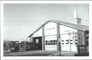 Wareham Cape Cod MA Fire Station & Engine Real Photo Postcard