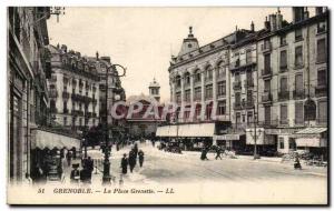 Old Postcard Grenoble Place Grenette