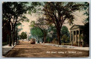 1909  Norwalk  Connecticut  Wall Street    Postcard