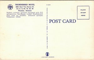 Postcard AR Phoenix Thunderbird Motel Highways 60, 70, 80, 89 LINEN 1940s L14