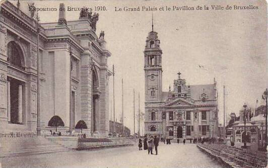 Exposition Universelle Bruxelles 1910 Le Grand Palais et le Pavillon de la Vi...