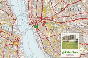 Holiday Inn Liverpool Rare Ordnance Survey Map Postcard