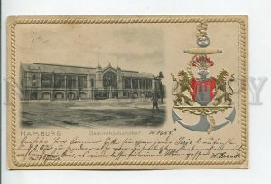 460812 Germany 1903 year Hamburg railway station tram Vintage embossed RPPC