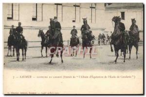 Old Postcard Saumur Horse Equestrian Jumper in freedom