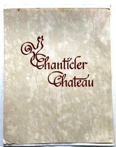 Vintage 70s Chanticler Chateau Dinner Menu Warren Township New Jersey