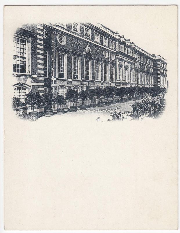 London; Hampton Court Palace, Court Size Postcard, c 1900, Unposted
