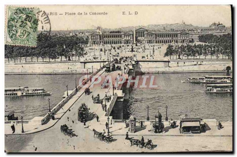 Old Postcard Paris Square Conorde