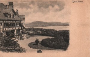 VINTAGE POSTCARD MAHKEENAC LAKE AND SHADOW BROOK INN LENNOX MASS c. 1905