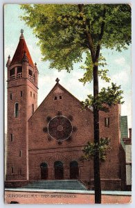 Gloversville NY-New York, 1908 First Baptist Church Religious, Vintage Postcard