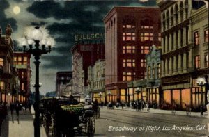 Broadway at Night - Los Angeles, California CA  