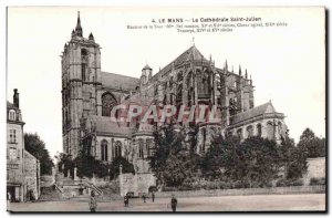 Old Postcard Le Mans Cathedrale Saint Jullen height Tour Nel Romane