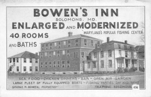 Solomons Maryland Bowen's Inn and Restaurant Vintage Postcard AA82525