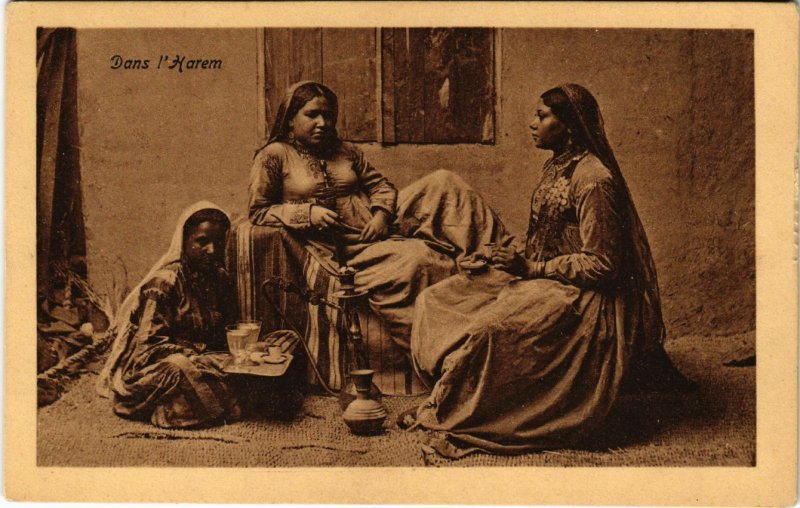 Pc Cpa Egypt Types And Scenes Dans L Harem Vintage Postcard B9035 Africa Egypt