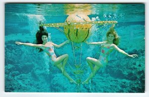 Weeki Wachee Springs Mermaid Postcard Two Women Underwater Show Florida 1968