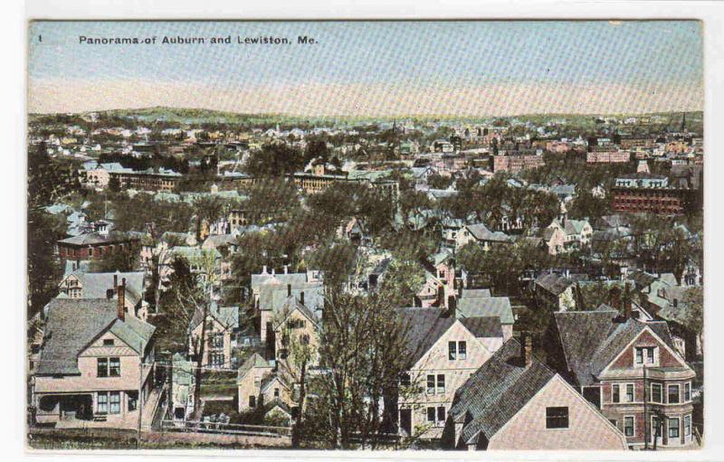 Panorama Auburn Lewiston Maine 1910c postcard