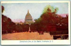 Pennsylvania Avenue And US Capitol Building Washington DC UNP UDB Postcard H12