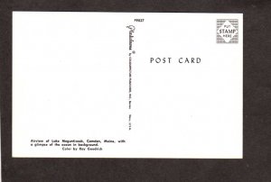 ME Aerial View Camden Maine Lake Megunticook Postcard